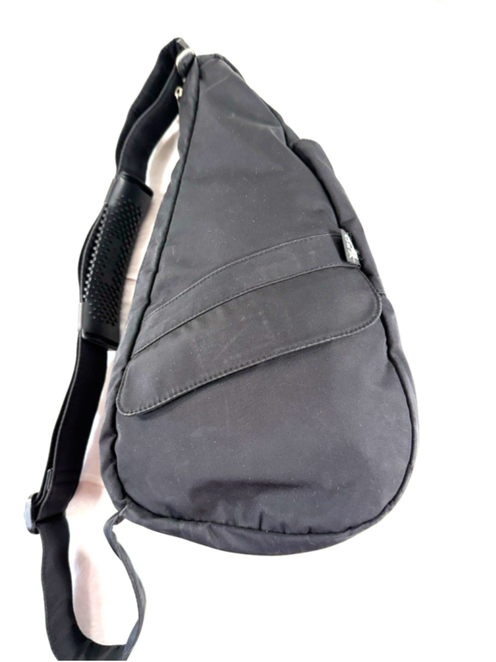 Ameribag Healthy Back Bag Black Nylon Crossbody Slingbag Adjustable Strap